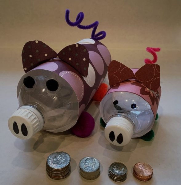 piggy bank with coins