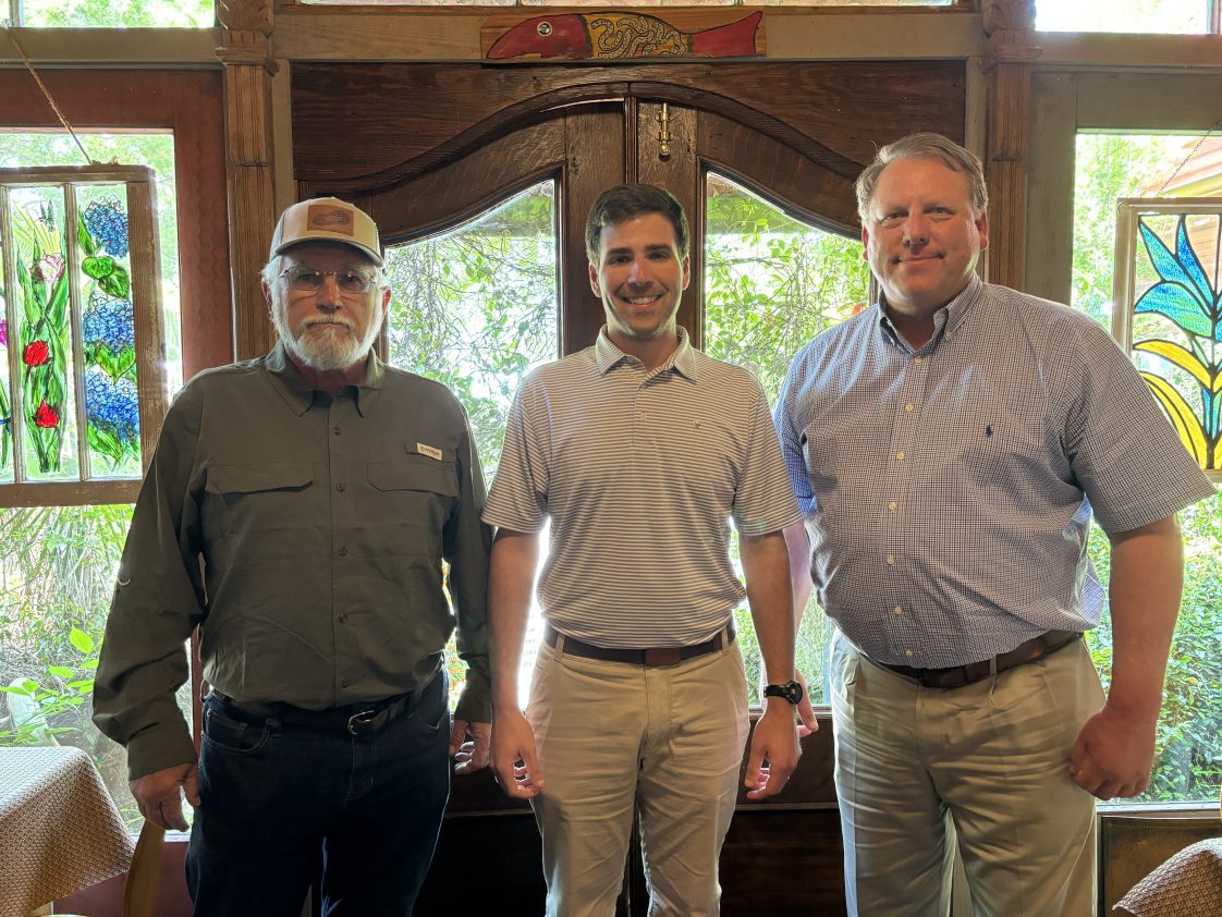 From left: Johnny Reynolds, cotton consultant, Scott Graham, and Ed Kane.