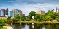 A skyline of Huntsville, Alabama.