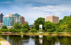 A skyline of Huntsville, Alabama.