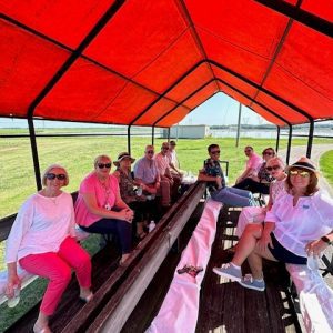 A group of people on a farm tour in Limestone County