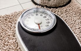 close-up of a bathroom scale