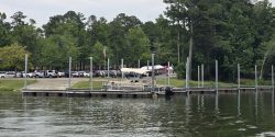 Boat parked at Farmers Market