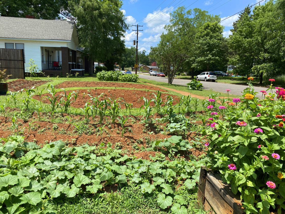 The Sacred Space Garden in the summer.