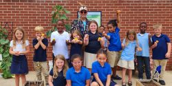 Edward Pate with a group of students.