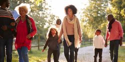 family walking