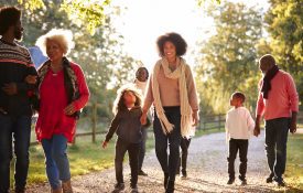 family walking